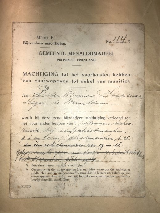 Vuurwapenvergunning...